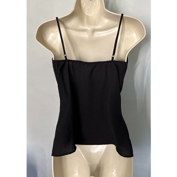 Monteau Los Angeles Black Scalloped Cami Tank Top – Size Medium - Picture 2 of 5